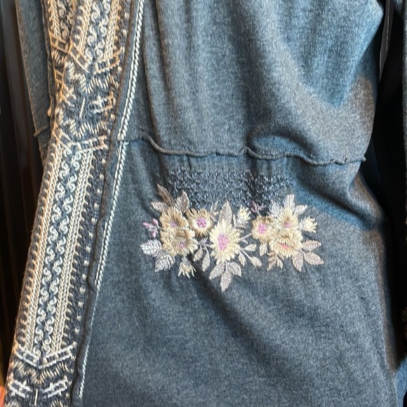 Johnny Was Long Embroidered Cardigan Gray - Picture 5 of 10